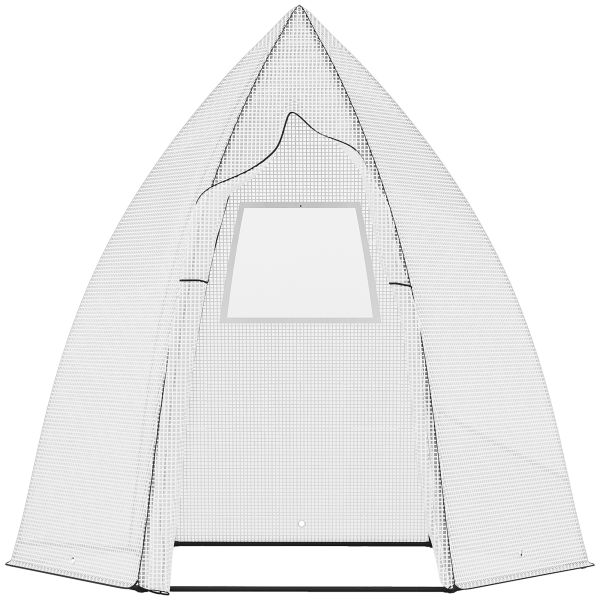 Mini Gewächshaus Überwinterungszelt mit Rolltür Weiß 160x140x180cm