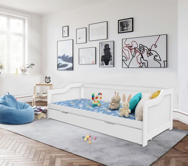 Better Home Funktionsbett ca. 90 x 200 cm ausziehbares Bett inkl. Lattenrost weiß