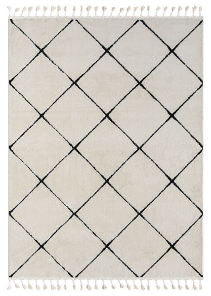 Teppich Moroccan Divine, 190 cm x 240 cm, Farbe weiß, rechteckig, Florhöhe 19mm