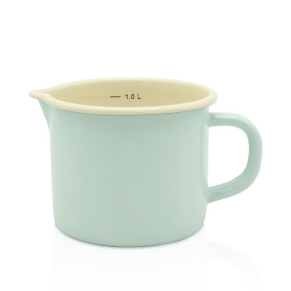 Emaillierter Milchtopf - mint - 12 cm