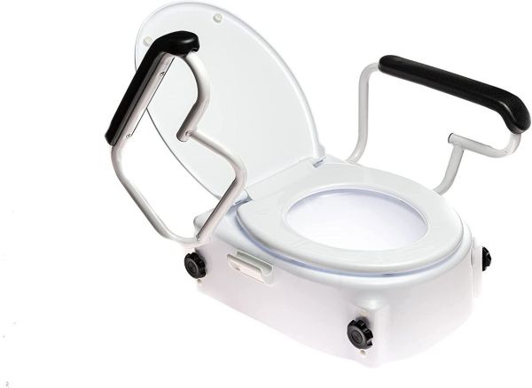Toilettensitzerhöhung mit Deckel und Armlehnen mit HMV-Nr. AT51204