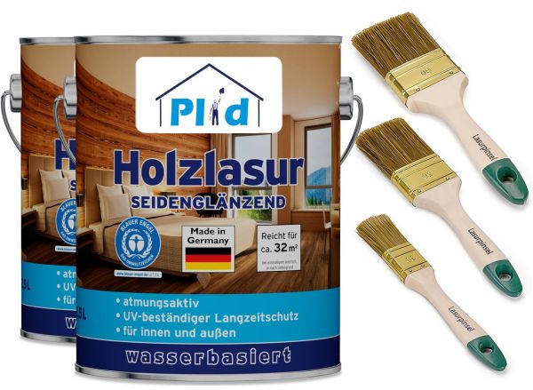 Premium Holzlasur Holzschutzlasur Holzschutz Lasurpinsel Grau