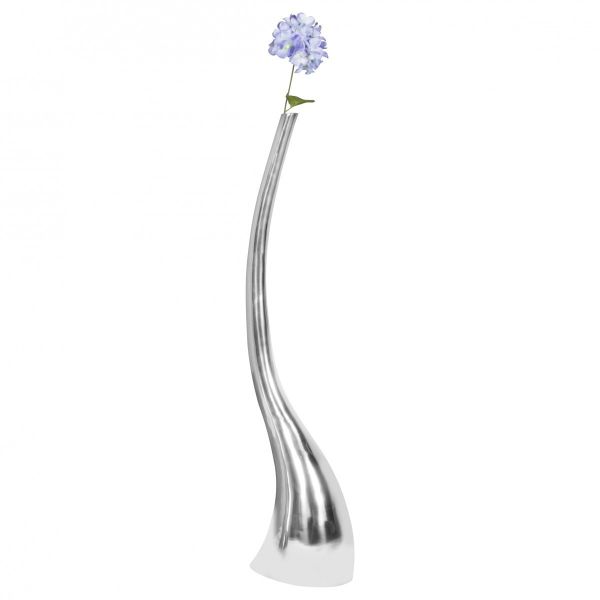 Vase Bottle XL Blumenvase aus Aluminium | Riesige Stielvase 124 cm in geschwungener Form | Design De