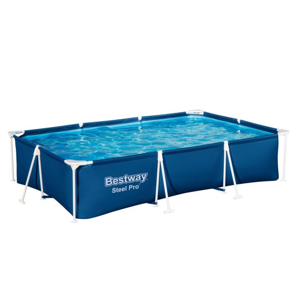 Steel Pro™ Frame Pool Set mit Filterpumpe 300 x 201 x 66 cm, dunkelblau, eckig