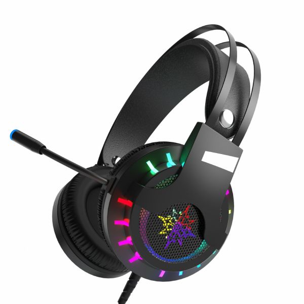IGK-TX12 Schwarz 7,1 USB Surround RGB Lichteffekt Gaming Headset mit Mikrofon