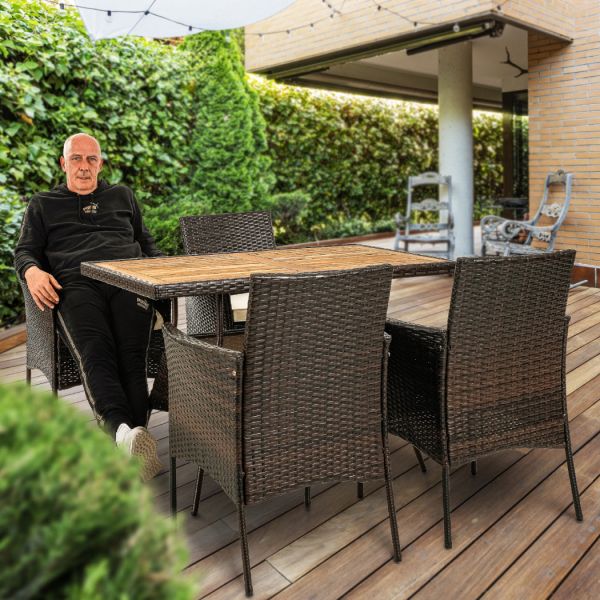 Gartenmöbelset Dining – Set Mario Edition Basler Barcelona Gartenmöbel Balkonmöbel Braun Akazie