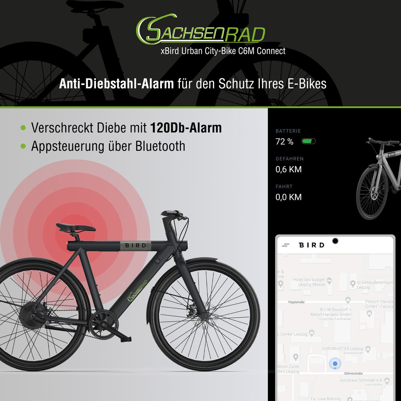 Sachsenrad Xbird Urban City Bike C6m Connect Norma24