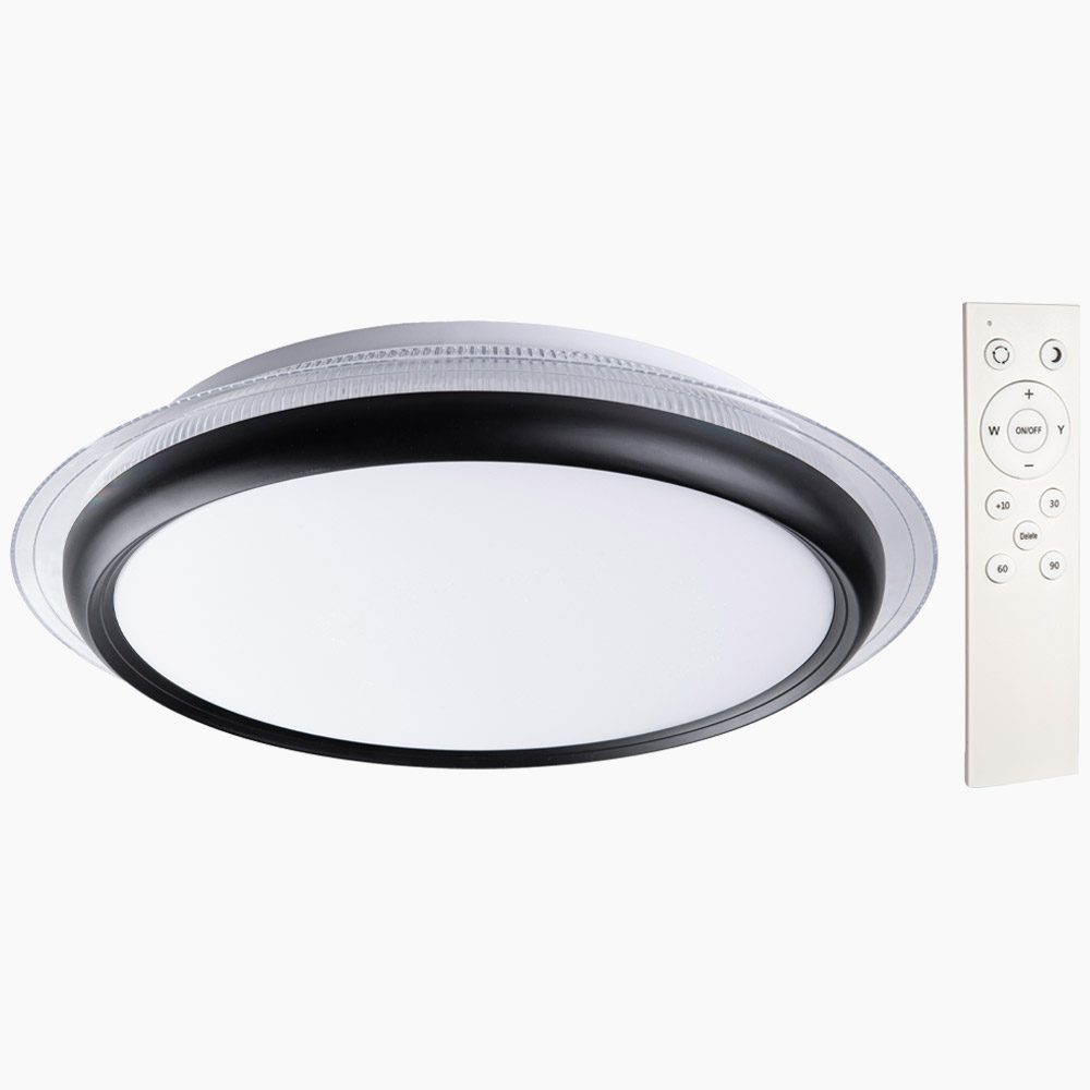 Schwarz Ring Norma24 LED-Design-Deckenleuchte, | cm - mit Ø transparentem I-Glow 45 ca.