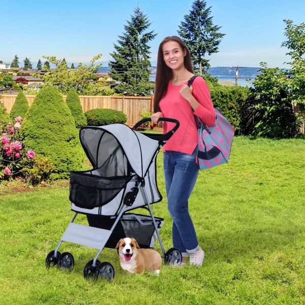 Hundewagen Hundebuggy Pet Stroller Hunde Buggy mit 4 Rolle in 4 Farben