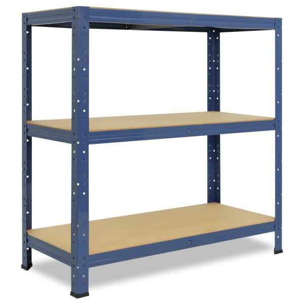 shelfplaza® HOME 115x120x60cm Schwerlastregal in blau mit 3 Böden