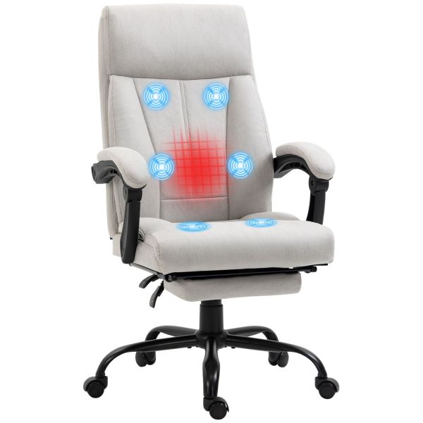 Massage-Bürostuhl, 111-119cm PC Stuhl mit Wippfunktion, Heizfunktion