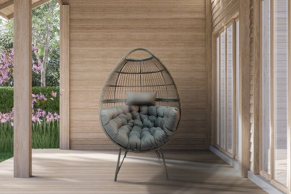 schütte Home & Living Rattan Loungesessel mit Polsterauflage grau | Norma24