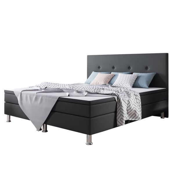 Boxspringbett Jump 180x200 Webstoff Anthrazit Typ 2