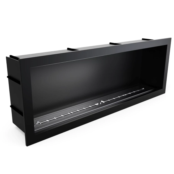 Icon Fires Slimline SFB1650 Bioethanol Kamin Schwarz, Einstellbare Flammen, H: 60 x B: 165 x T: 36,3