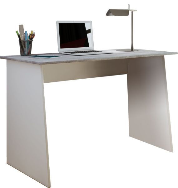 Schreibtisch "Masola Maxi" Weiß/Beton-Optik