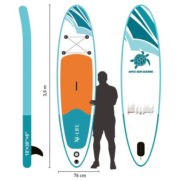 X4-LIFE Stand up Paddle Board mit Zubehör X2