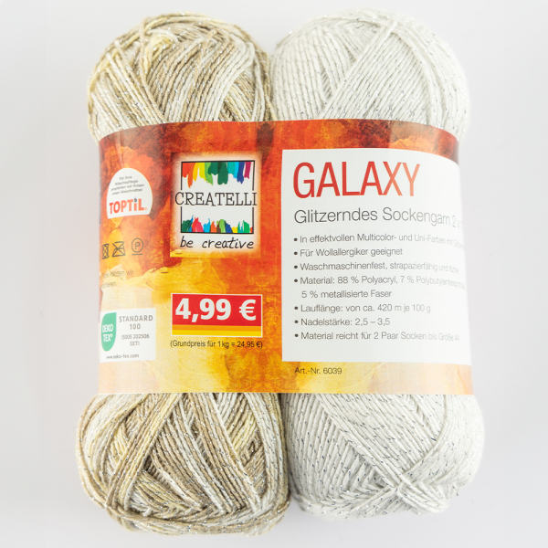 Glitzer Sockenwolle "Galaxy"