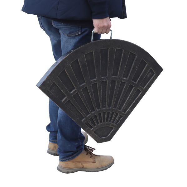 2-tlg. Set Gewichte für Sonnenschirmständer Platten-Schirmständer Sonnenschirmbasis halbrund mit Han
