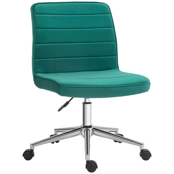 Bürostuhl, Höhenverstellbar Schreibtischstuhl ohne Armlehne, Grün