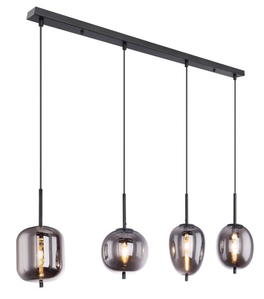 Lighting - BLACKY - Hängeleuchte Metall schwarz, 4x E14