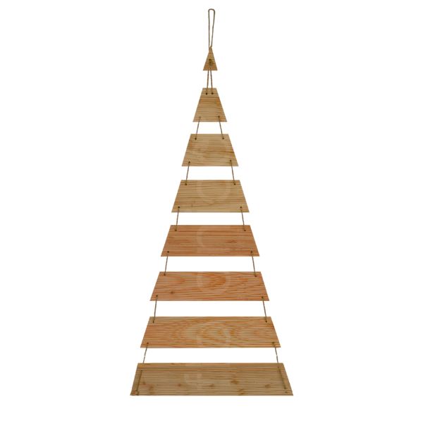 Floranica Weihnachtsdeko Hängender Weihnachtsbaum Lärchenholz - Höhe 100cm - Holzweihnachtsbaum Weih