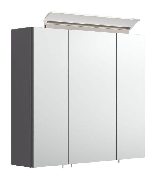 Spiegelschrank 70 inklusive LED-Acrylglaslampe anthrazit seidenglanz EEK: F