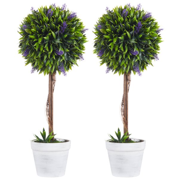 Kunstpflanze Lavendel 2er-Set Künstliche Pflanzen 60 cm Zimmerpflanze