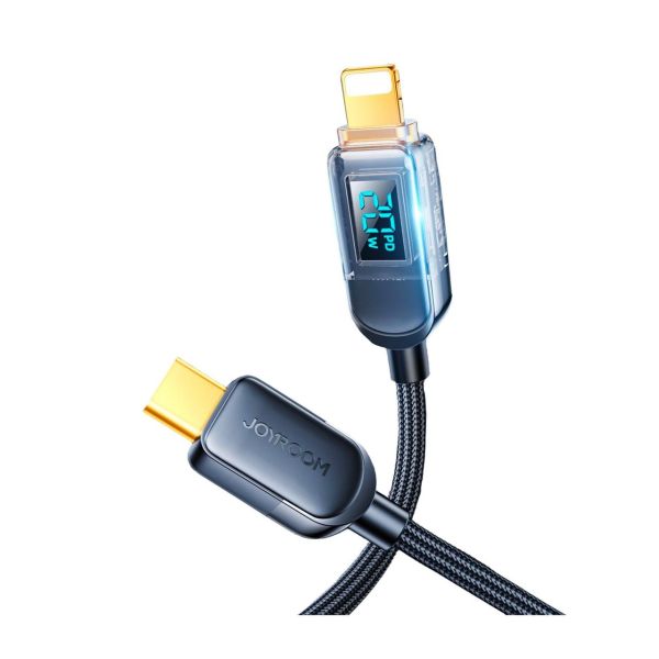 USB C - iPhone 20W Kabel mit Ladeleistungsanzeige 1,2 m schwarz (S-CL020A4)