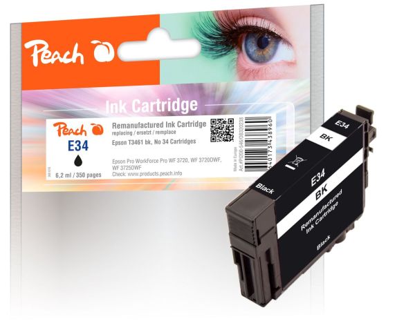 Tintenpatrone schwarz ersetzt Epson T3461, No. 34 bk