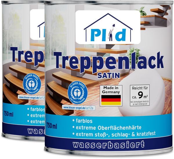 Premium Treppenlack Treppensiegel Klarlack Farblos Seidenglänzend Farblos - Seidenglänzend