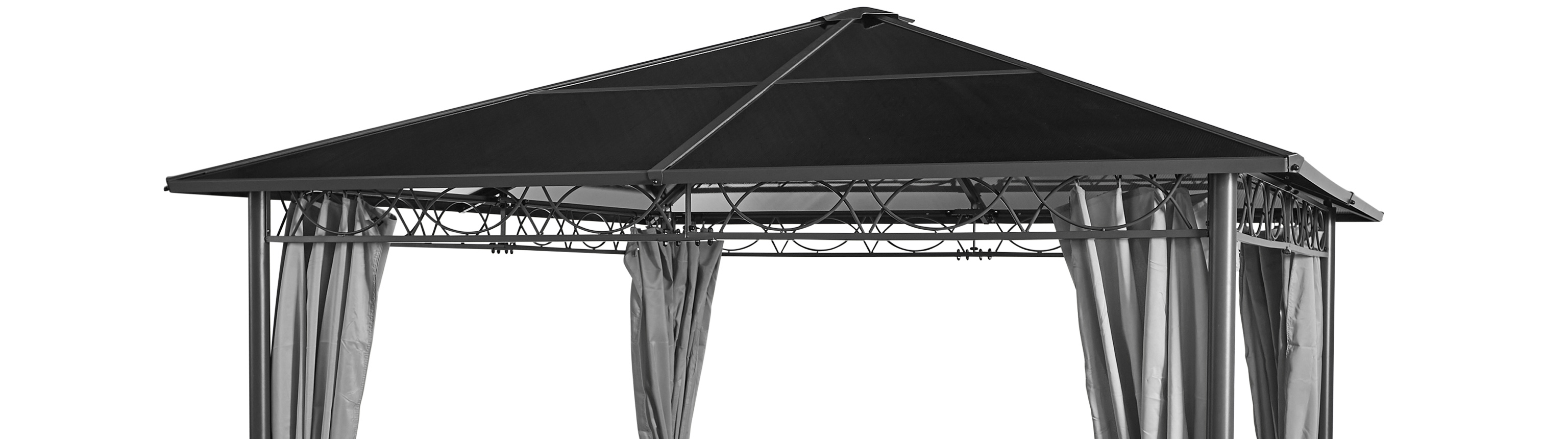 Polycarbonat-Dachabdeckung des Madera-Pavillons, 3 x 3 m, grau