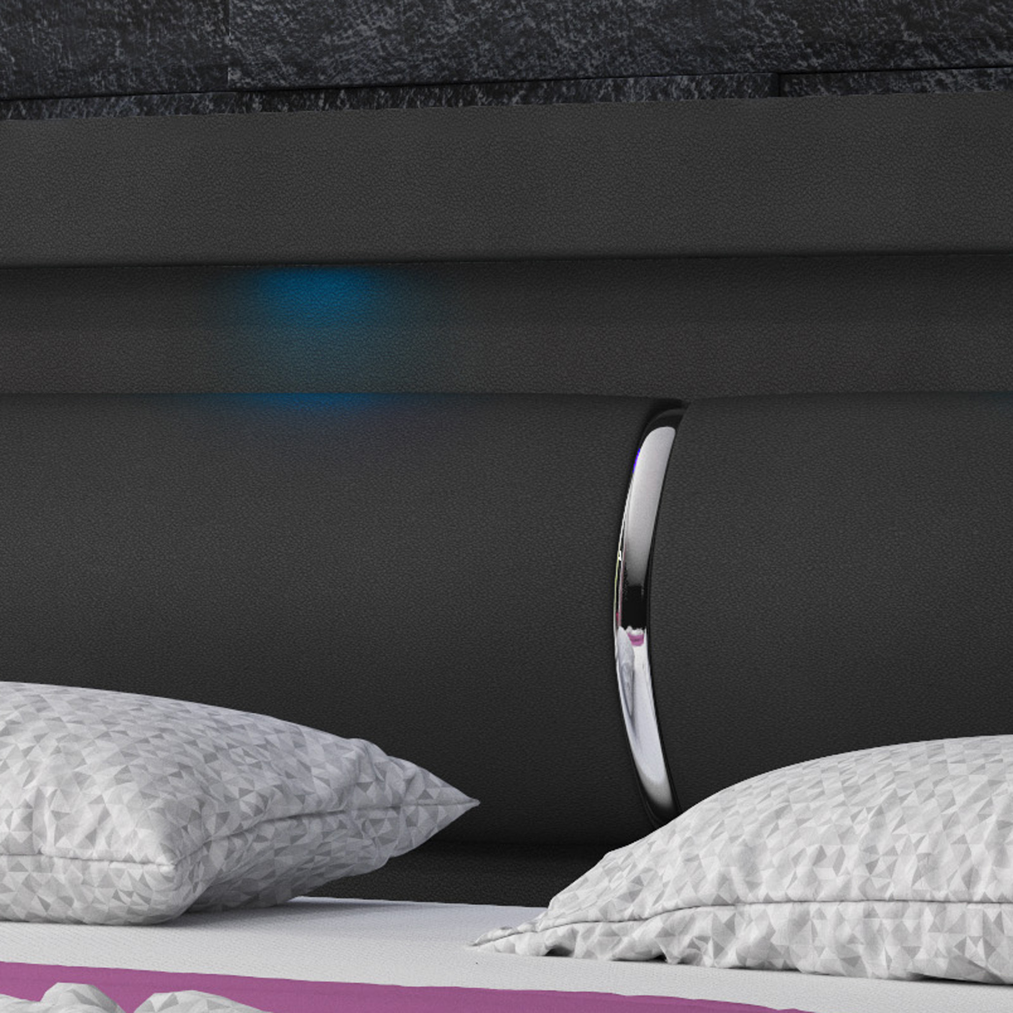 Boxspringbett Milano2 mit zwei Bettkasten und LED-Beleuchtung weiß oder  schwarz
