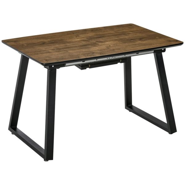 Esstisch mit ausziehbarer Tischplatte, Küchentisch in Holzoptik, Braun