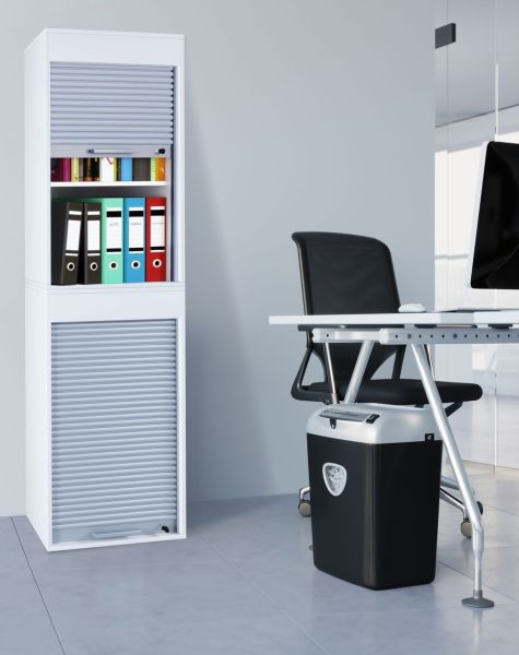 Büroschrank mit Rollladen Aktos XL weiß