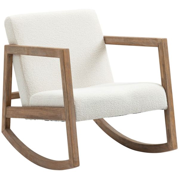 Schaukelstuhl mit Holzrahmen gepolstert Relax Stuhl Sessel Stuhl Wohnzimmersessel Lounge mit gepolst