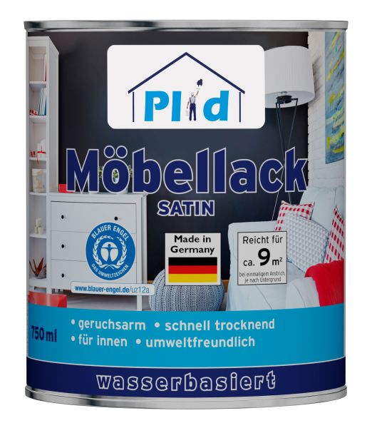 Premium Möbellack Weisslack Türenlack Holzlack Spielzeugfarbe Weiß - Seidenglänzend