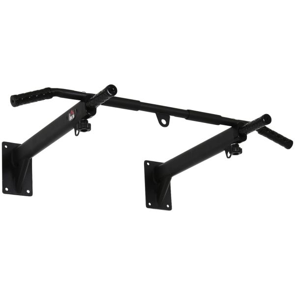 Klimmzugstange pull up bar Wandmontage Reckstange mit Ösen für Boxsack Stahl Schwarz ca. 93,5 x 65 x