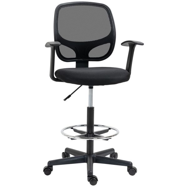 Arbeitsstuhl Mesh Bürostuhl Ergonomischer Schreibtischstuhl Zeichenstuhl mit verstellbarem Fußring H