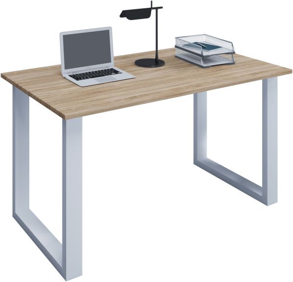 Schreibtisch Lona 140x50 U-Fußgestell Sonoma-Eiche/weiß