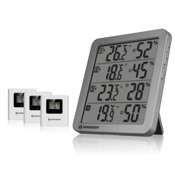 Quadro NV Thermo-/ Hygrometer anthrazit Zimmerthermometer Luftfeuchtigkeitsmessgerät