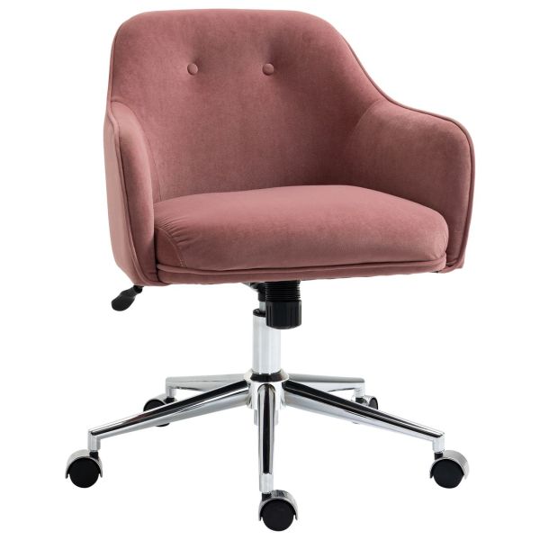 Bürostuhl mit Wippenfunktion Samt-Touch-Polyester Nylon Rot 61 x 59 x 80,5-90,5 cm