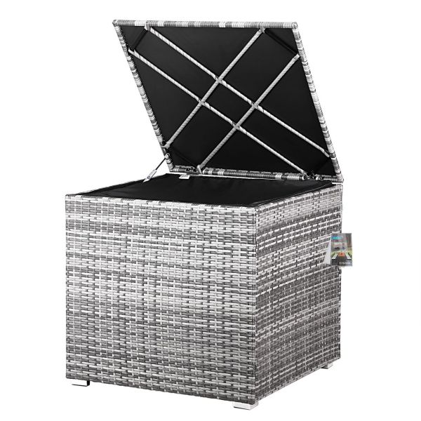 Polyrattan Auflagenbox Grau 75x75x70cm