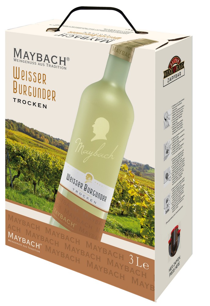 Maybach Weißburgunder trocken 3,0l Bag | Norma24 Box in