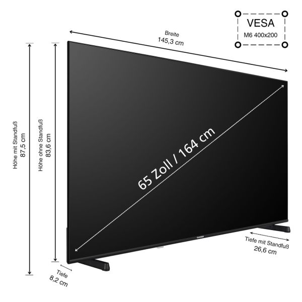 Telefunken 65 Zoll Fernseher Fire TV (4K UHD Smart TV, HDR Dolby Vision, Dolby Atmos, Triple-Tuner)