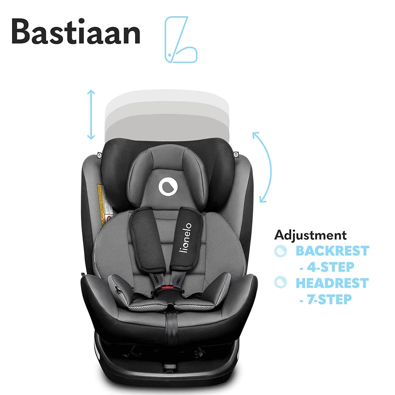 Lionelo Bastiaan Black Base Auto Kindersitz mit Isofix in grau schwarz Baby  Autositz