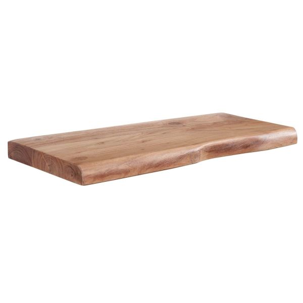 WOHNLING Wandregal Baumkante Akazie Holz Design Schweberegal 60 cm Regal Massiv