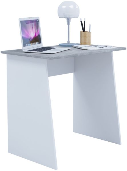 Schreibtisch "Masola Mini" Weiß/Beton-Optik