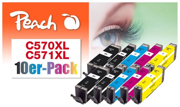 10er-Pack Tintenpatr., ersetzt Canon PGI-570XL, CLI-571XL