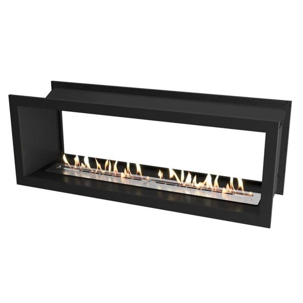 Icon Fires FBDS1650, doppelseitiger Ethanol-Einbaukamin, Schwarz, H: 60 x B: 165 x T: 45 cm, Brennda