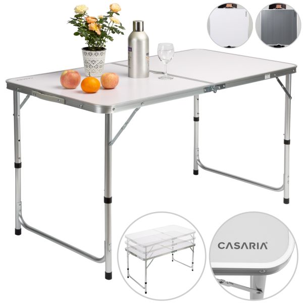 Campingtisch Alu XXL 120 x 70 x 60cm silber / grau